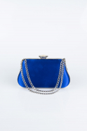 Sax Blue-Silver Satin Night Bag SH834