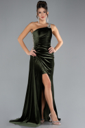 Olive Drab Long Velvet Evening Dress ABU3365