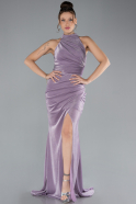 Lila Halter Neck Slit Long Glitter Prom Gown ABU4383