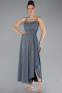 Indigo Low Cut Midi Glittery Cocktail Dress ABK2170