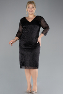 Black Midi Scaly Plus Size Cocktail Dress ABK2171