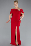 Long Red Plus Size Evening Gown ABU3945