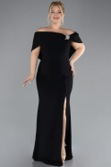 Long Black Plus Size Evening Gown ABU3945