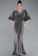 Anthracite Long Plus Size Evening Dress ABU3743