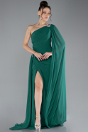 Long Emerald Green Chiffon Evening Dress ABU4406