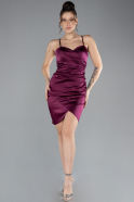 Mini Plum Satin Cocktail Dress ABK2174