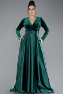 Emerald Green Long Velvet Evening Dress ABU1523