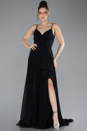 Long Black Chiffon Prom Gown ABU4412