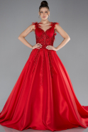 Long Red Plus Size Haute Couture Dress ABU4487