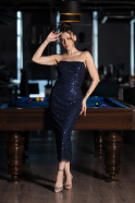 Midi Navy Blue Stony Cocktail Dress ABK2176