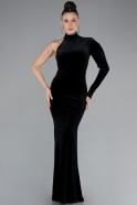 Long Black Velvet Evening Dress ABU4523