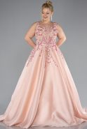 Long Powder Color Plus Size Haute Couture Dress ABU3748