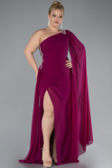 Long Plum Chiffon Formal Plus Size Dress ABU4407