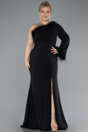 Long Black Plus Size Evening Dress ABU3518