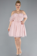 Powder Color Mini Plus Size Wedding Dress ABK2110