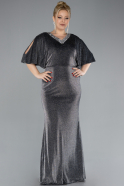 Anthracite Long Plus Size Evening Dress ABU3743