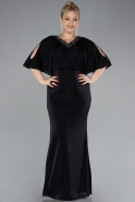 Long Black Plus Size Evening Dress ABU3743