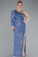 Long Indigo Plus Size Engagement Dress ABU4404