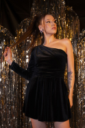 Short Black Velvet Party Dress ABK2183