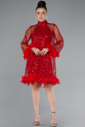 Short Red Scaly Cocktail Dress ABK2202