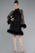 Short Black Scaly Cocktail Dress ABK2202