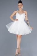 Short White Evening Dress ABK2214