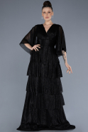 Long Black Plus Size Evening Dress ABU4558