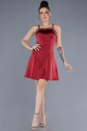 Burgundy Short Satin Cocktail Dress ABK2225