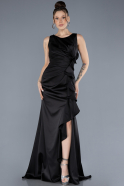 Long Black Satin Evening Dress ABU4624