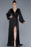 Long Black Chiffon Evening Dress ABU4622