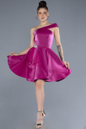 Short Fuchsia Satin Cocktail Dress ABK2237