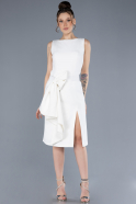 Midi White Party Dress ABK2239