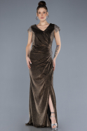 Long Gold Formal Plus Size Dress ABU4614