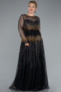 Long Black Plus Size Evening Gown ABU4635