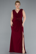 Burgundy Long Plus Size Evening Dress ABU2854