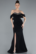 Long Black Mermaid Evening Gown ABU4662