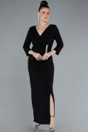 Midi Black Plus Size Evening Dress ABK2246