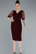 Short Burgundy Plus Size Cocktail Dress ABK2247