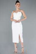 Midi White Cocktail Dress ABK2251