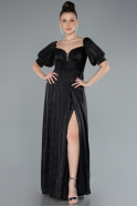 Long Black Chiffon Prom Gown ABU4657