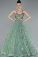 Mint Strappy Glitter Long Ball Gown ABU3839