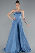 Indigo Strapless Long Satin Prom Dress ABU4685