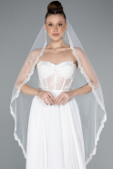 White Dantelle Wedding Veil AB03