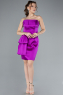 Violet Strapless Short Satin Party Dress ABK2266