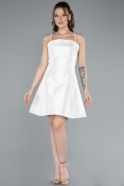 Cream Strappy Mini Party Dress ABK2276