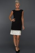 Short Black-White Evening Dress C8033