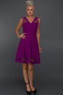 Short Purple Evening Dress C8034