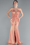Salmon Long Evening Dress ABU4623