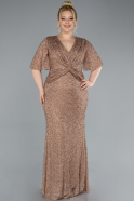 Copper Long Plus Size Evening Gown ABU4542