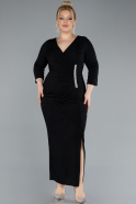 Midi Black Plus Size Evening Dress ABK2378